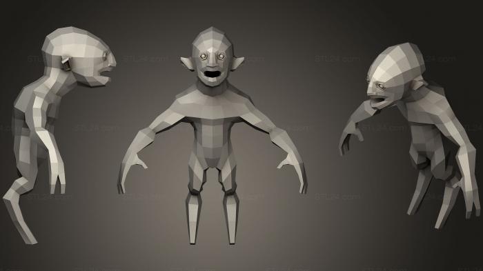 Figurines simple (Monster Lowpoly, STKPR_0896) 3D models for cnc